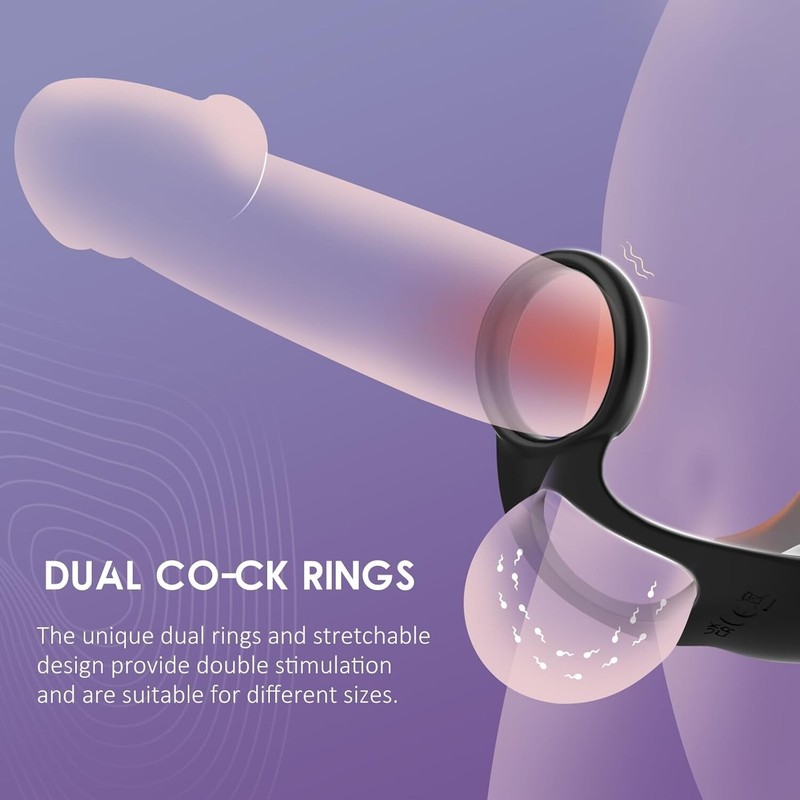 Rotating Prostate Massager with Vibrating Cock Ring Anal Dildo Vibrators Remote gallery