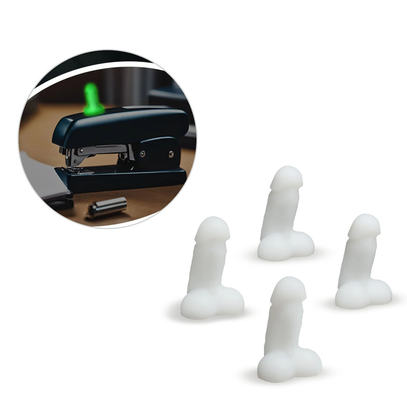 Four Mini Dildos Glow-In-The-Dark Magnetic Snap-on Peckers Bachelorette Fun Gag