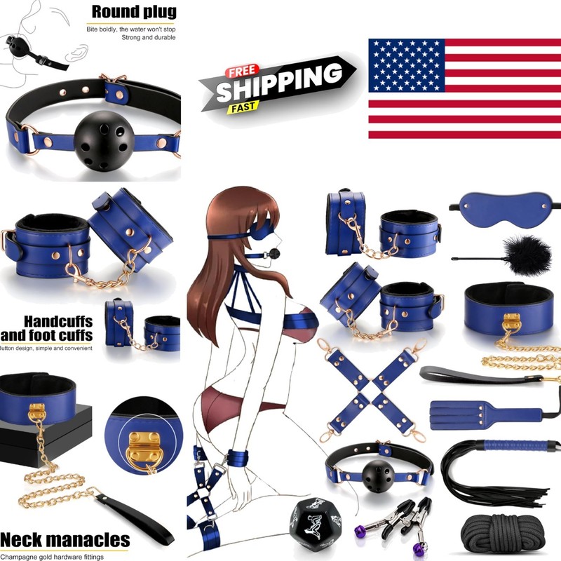 BDSM Adult Toys 12 Piece Bondage Set for Couples Adjustable Handcuffs and Cuffs