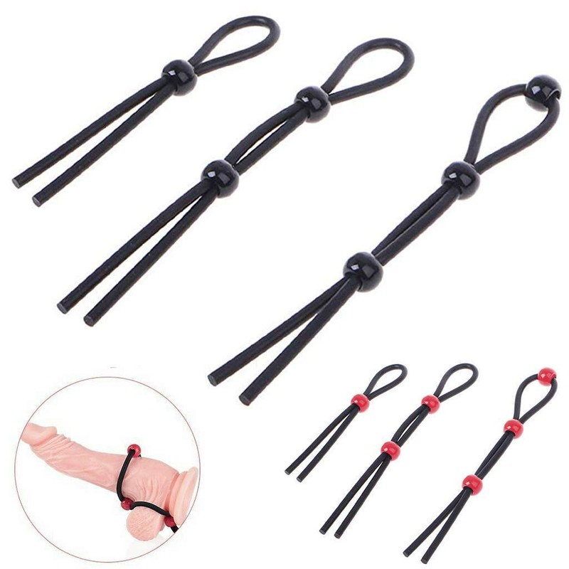 3Pcs Adjustable Rope Cock Rings Set Penis Ring Sex Toy for Men Delay Ejaculation gallery