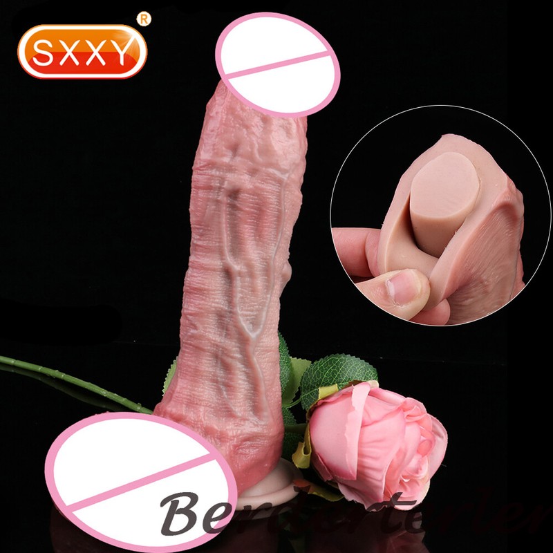 9.65'' Large Dual Layer Density Realistic Dildo Hands-Free Butt Plug Sex Toys gallery