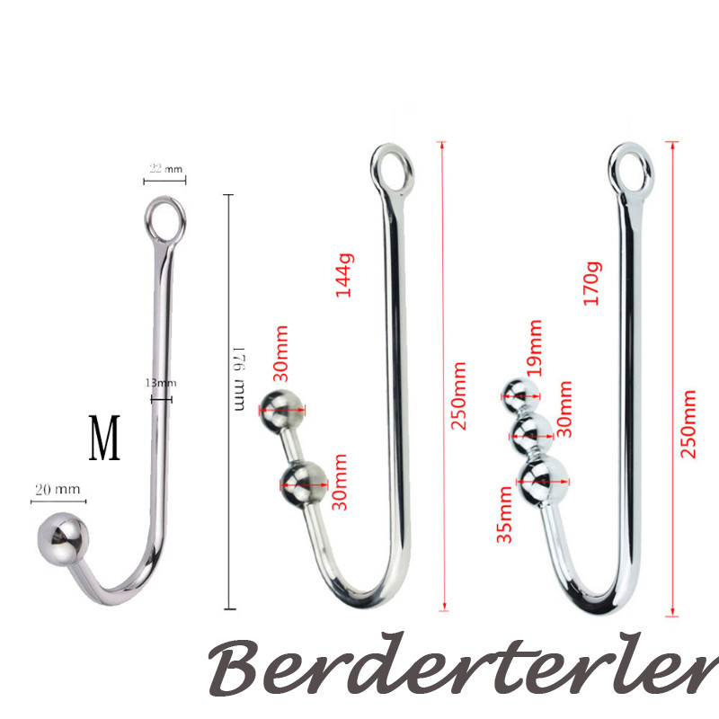 Stainless Steel Anal Plug Anus Hook with Ball Prostate Massager Dilator Sex Toys gallery
