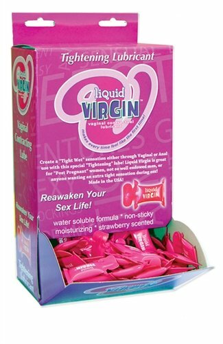 Liquid Virgin Strawberry Vaginal Water Based Lubricant Pillow Packs 144 Per Bowl