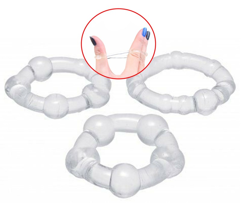 Trinity Vibes Clear Performance Erection Rings – Packaged Clear Sex Toys for Men