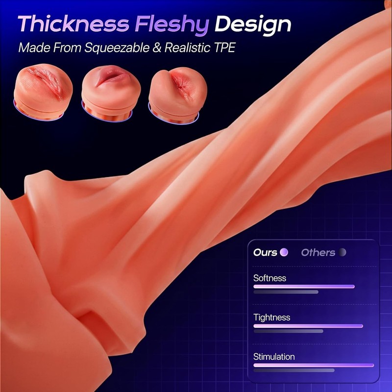 Male Masturbator Adult Sex Toy 3 Sleeves Pocket Pussy Penis Pump Stroker for Men gallery