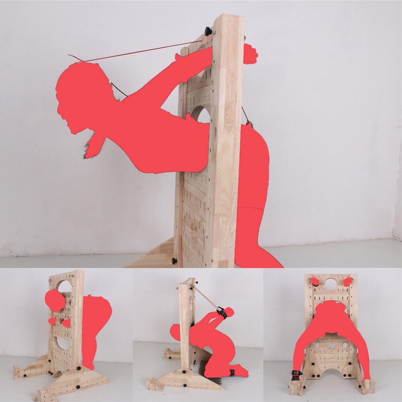BDSM Bondage Kits Handcuffs & Footcuffs Wooden Yoke Torture Instrument Sex Toys