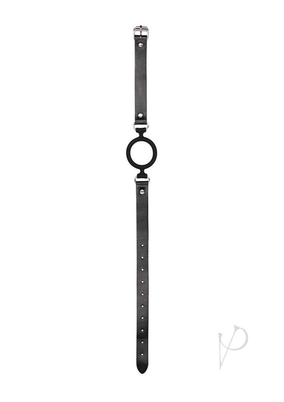 Ouch! Silicone Ring Gag with Adjustable Bonded Leather Straps - Black gallery