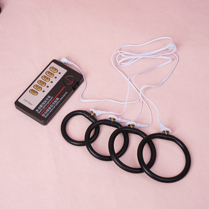 E-Stim Male Penis Ring Stimulate Silicone Extender with Power Device Men Couples