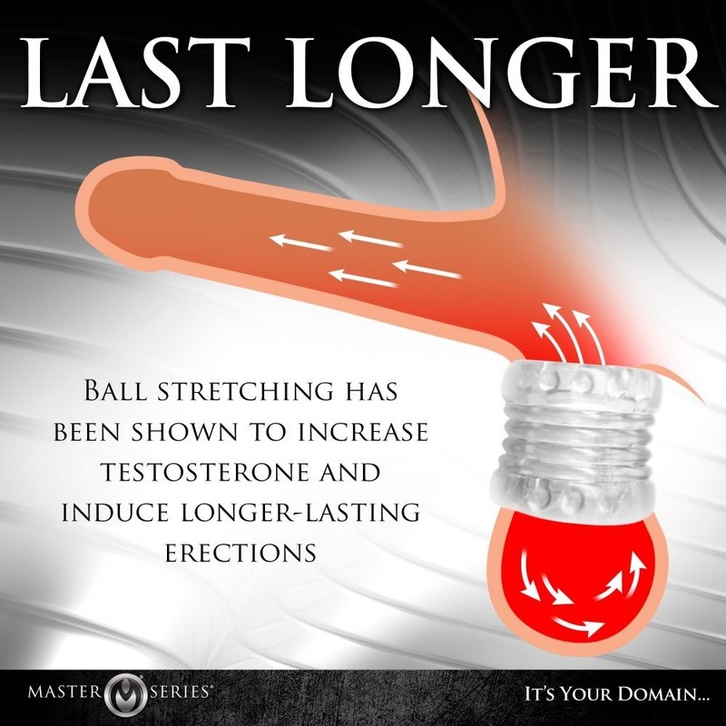 Master Series Ball Stack Clear Soft and Stretchy TPE Ball Stretcher by XR Brands gallery