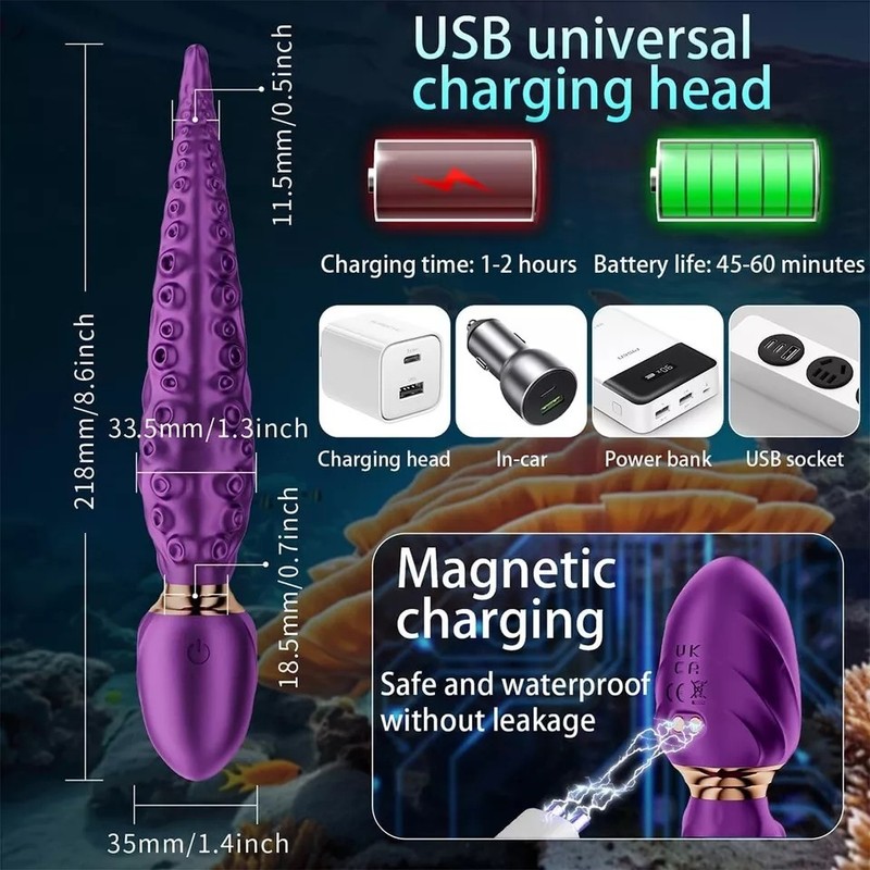 Rotating Vibrating Realistic G-Spot Dildo Octopus Anal Vagina Sex Toys Vibartor gallery