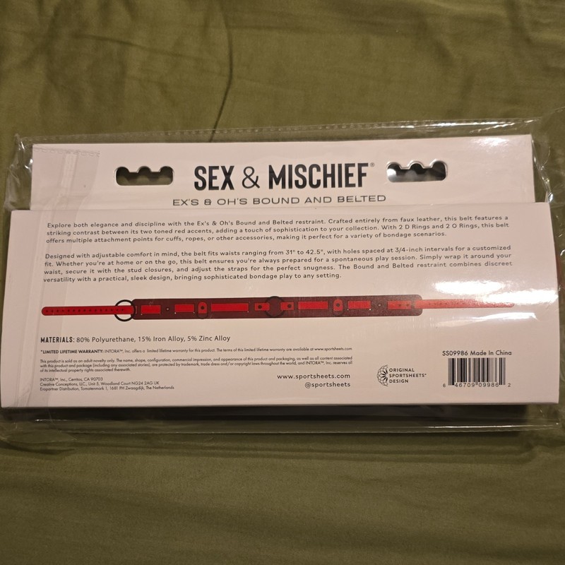 New In The Bag Never Opened SEX & MISCHIEF X'S & O'S BOUND & BELTED gallery