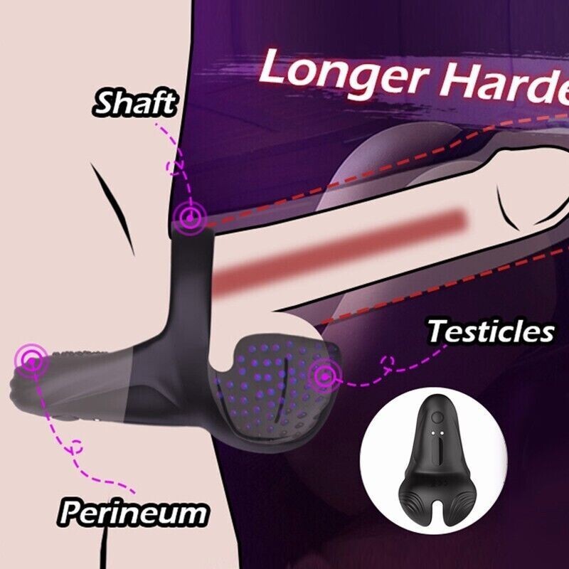 Vibrating Cock Ring Adjustable Penis Ring Silicone Rechargeable Sex Toys for Men gallery