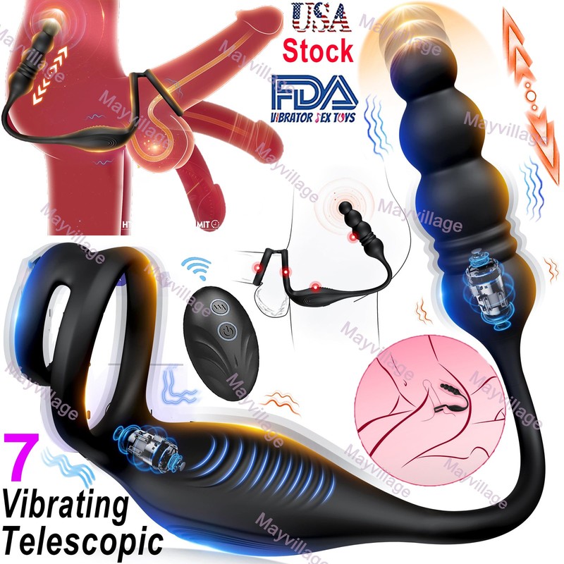 Vibrating Dildo Anal G-Spot Vibrator Male Prostate Massager Ring Sex Toy For Men