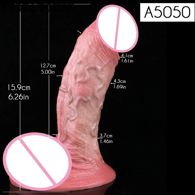 Silicone Lifelike Dual-layer Beginner Dick For Men Women Masturbator Adult Toy gallery