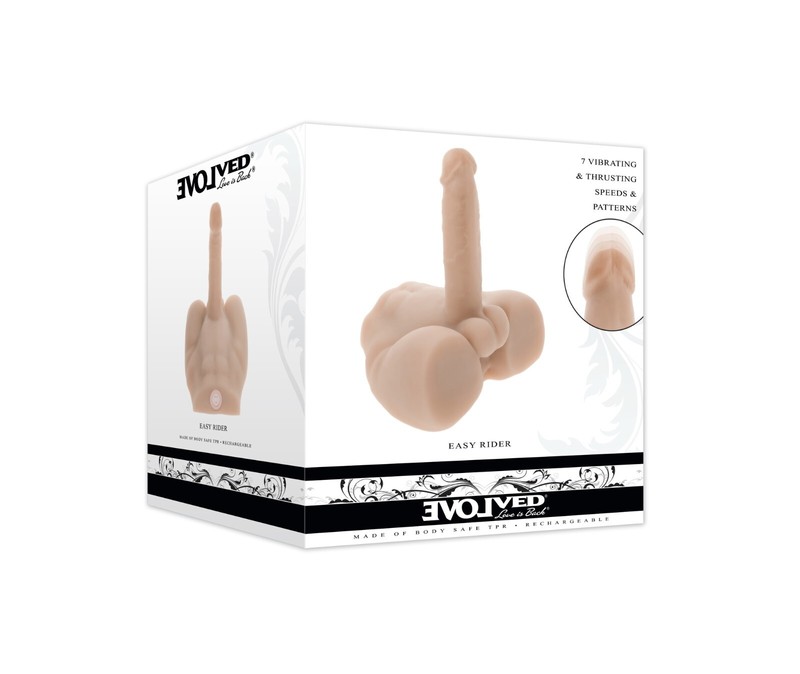 Evolved Easy Rider Realistic & Stretchy Thrusting Torso Vibrator Light, New