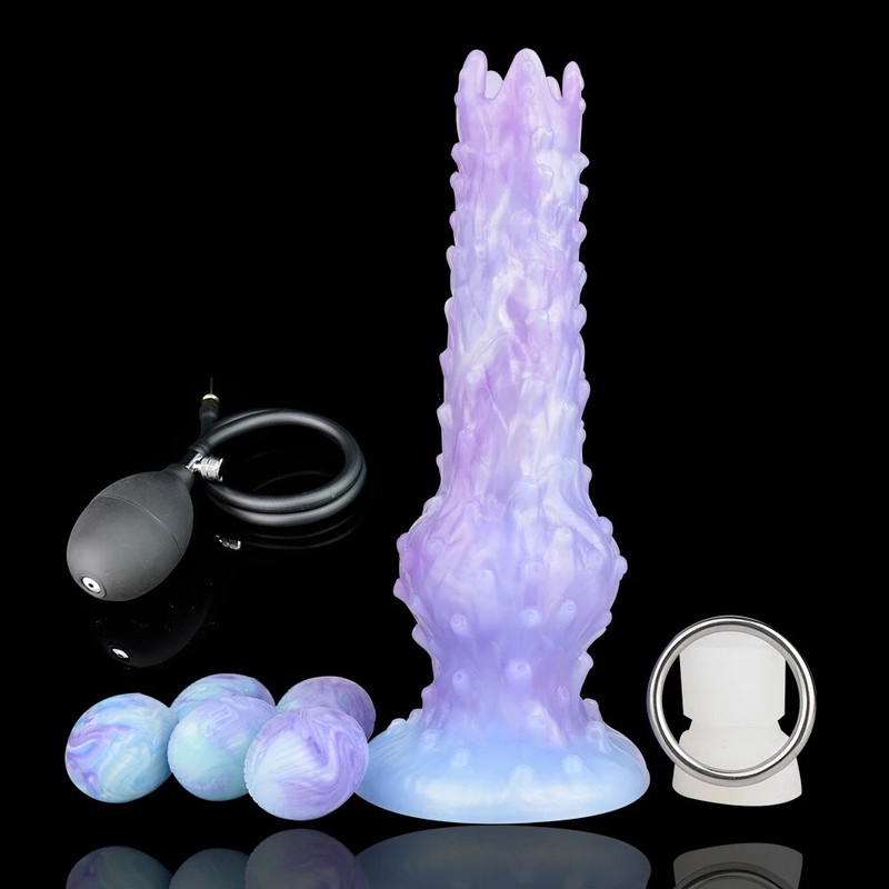 Pneumatic Lay Egg Ovipositors Inflatable Ovipositor Dildo Gelatin Eggs Sex Toys
