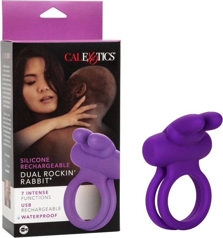 1 Silicone Rechargeable Vibrating Cock Ring for Couples Purple Silicone Enhancer gallery