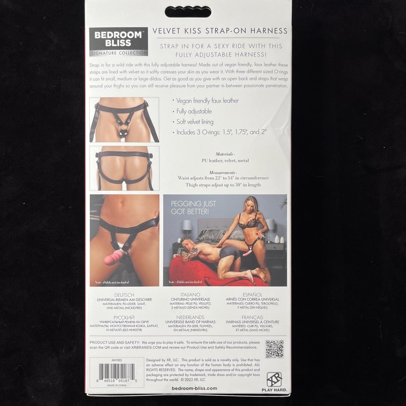 XR Brands Ultimately Pleasurable BB Velvet Kiss Strap On Harness, New gallery