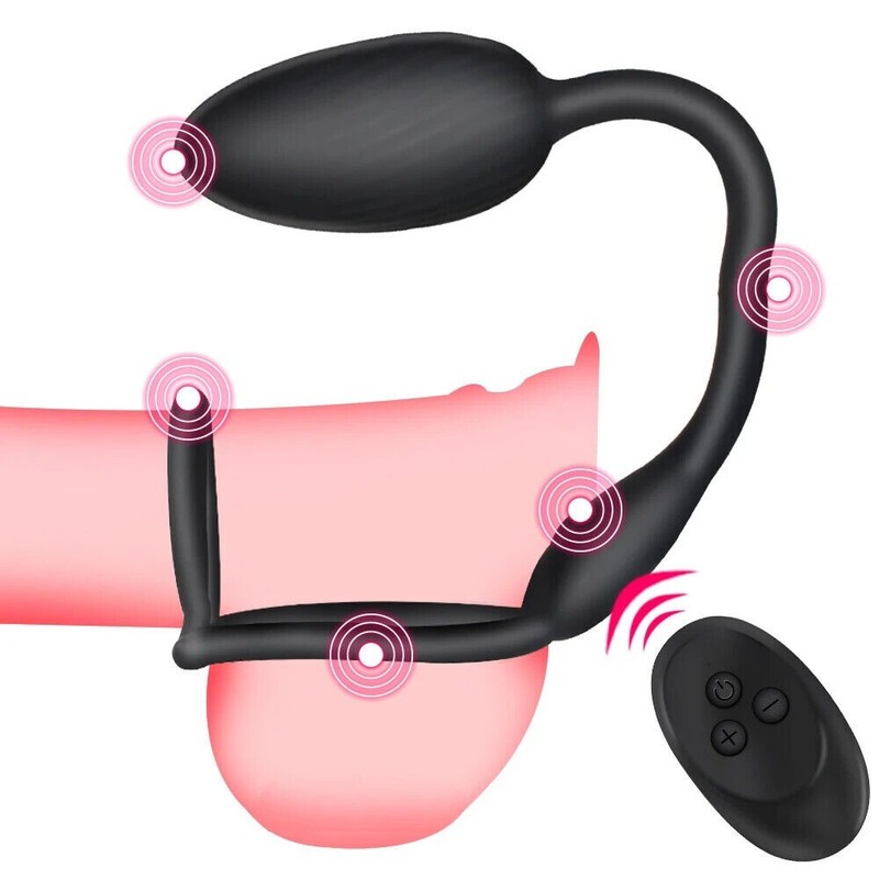 Electric Penis-Stretcher Enhancer-Ball-Scrotum-Ring-Delay Ejaculation for Male gallery
