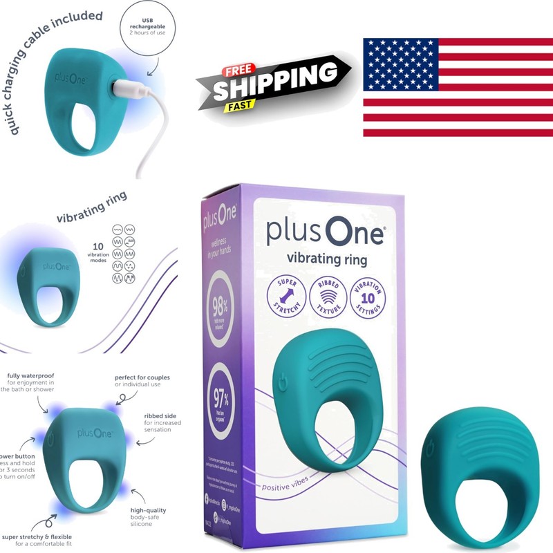 Vibrating Ring for Couples with 10 Vibration Settings Waterproof Silicone Teal