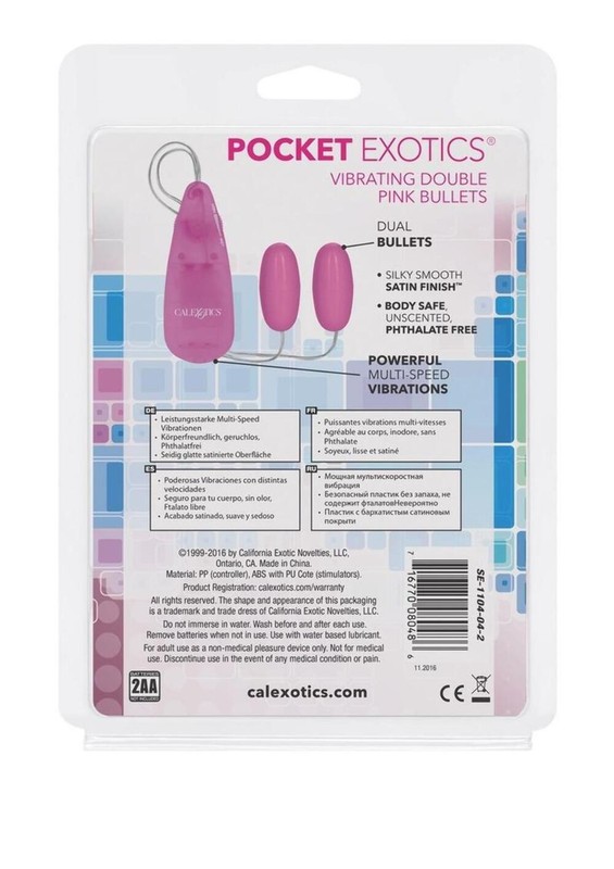 CalExotics Pocket Exotics Vibrating Double Pink Passion Bullets gallery
