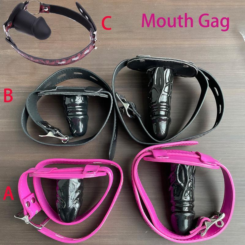 Dildo Gag Open Mouth Penis Plug Oral Harness Bondage Slave Sex Toys for Couples