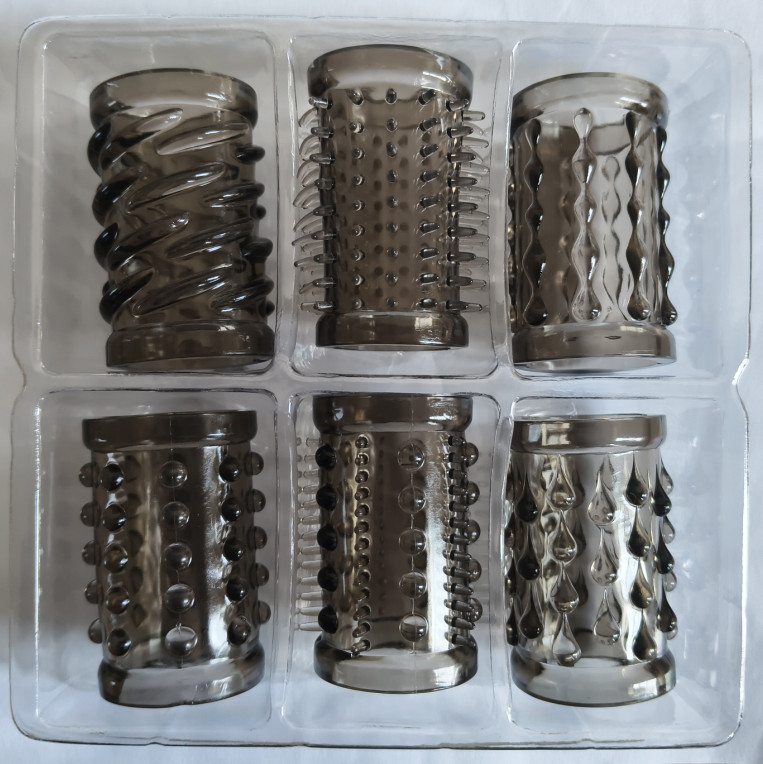 Penis Sleeve Girth Cock Rings with 6 Stretchy Textured Studded Stretchy Couple gallery