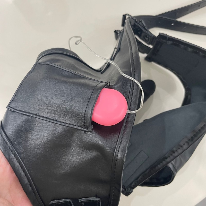 PU Chastity Pants Underwear with Vibration Dildo Plug Vaginal Massager Bondage