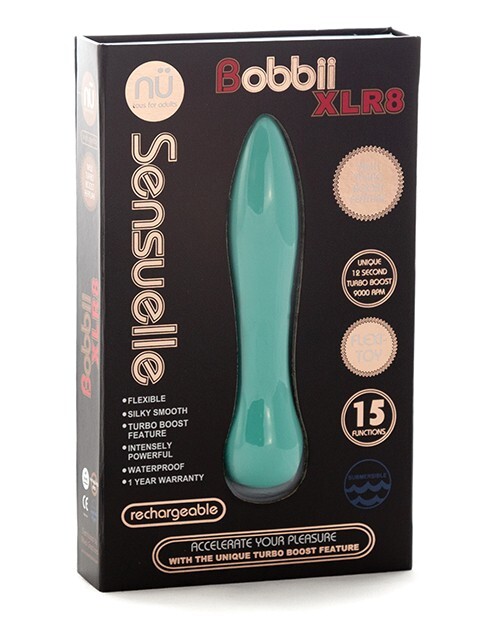 Sensuelle Bobbii Xlr8 Ultra Smooth & Silky Silicone Electric Vibrator Blue, New