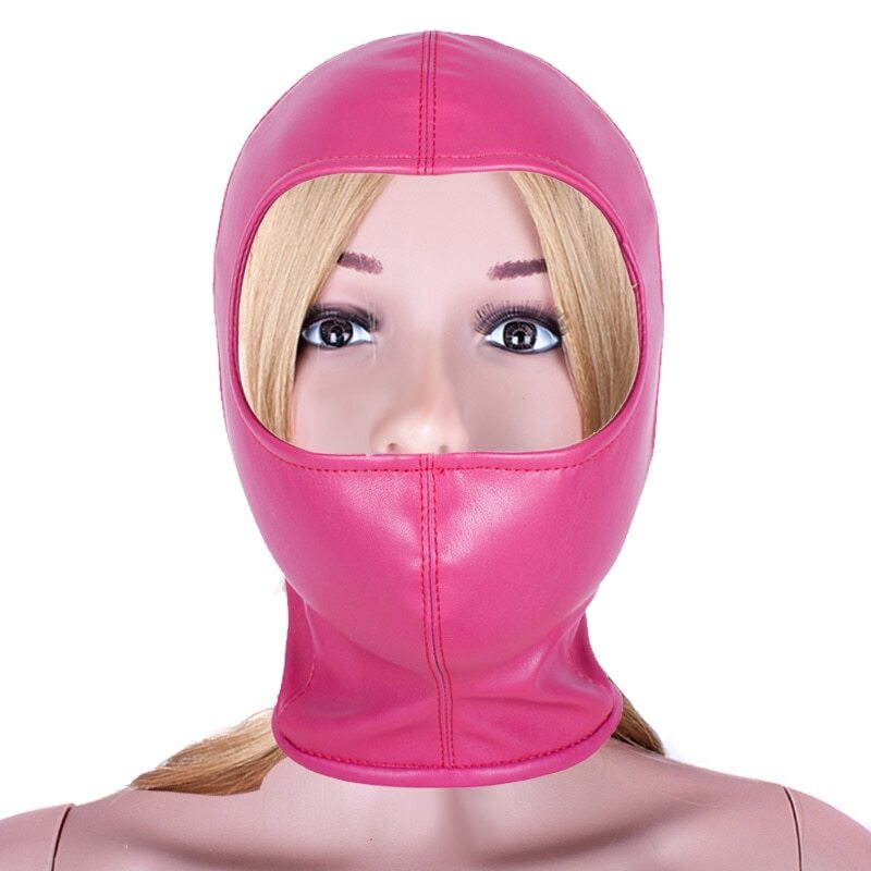 Leather Padded Hood Mask Blindfold Head Harness Restraint Mask BDSM Bondage gallery