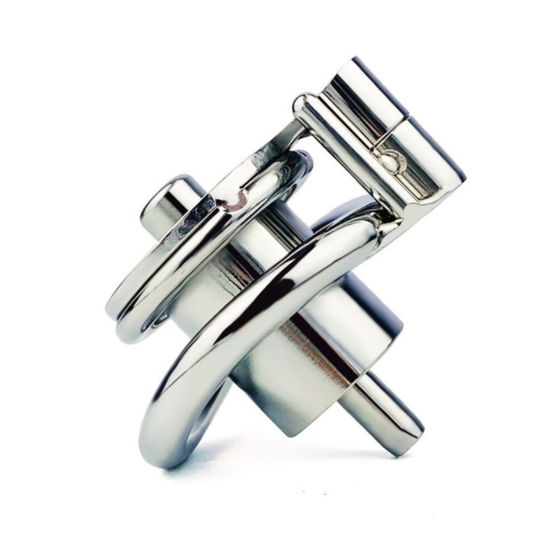 Stainless Steel Male Chastity Cage Flat Chastity Device Metal Lock Belt Sex Toy