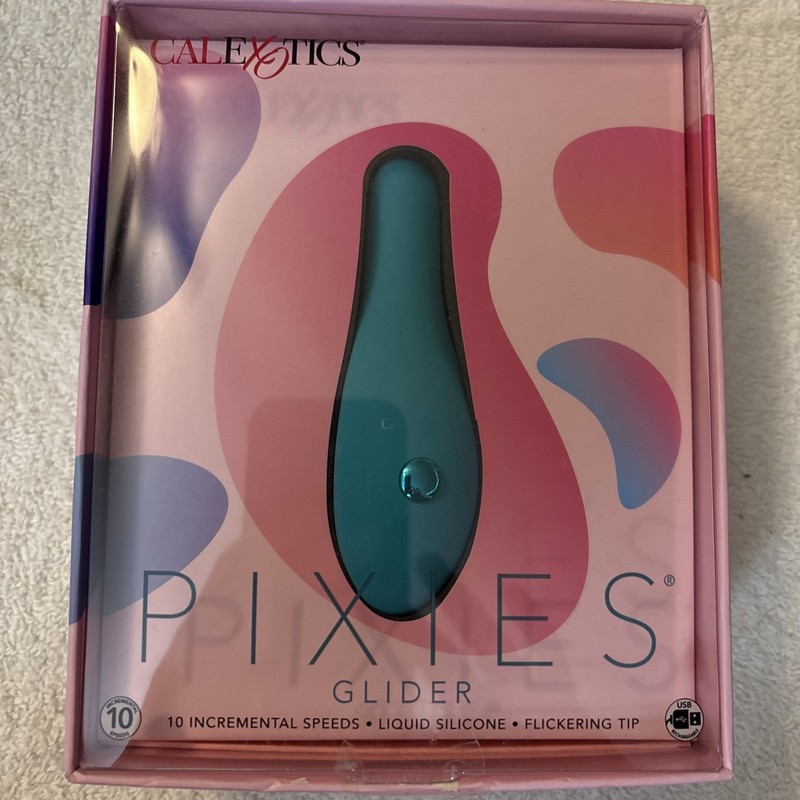 Pixies Glider Rechargeable Silicone Finger Vibrator multi-speed Sex Toy Green