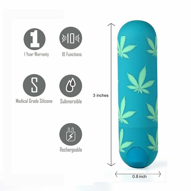 Maia Jessi 420 Green Mini Bullet - Rechargeable Waterproof Vibrator Vibe gallery