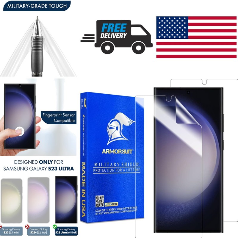 Scratch Resistant Screen Protector 2 Pack for Samsung Galaxy S23 Ultra 6.8 Inch