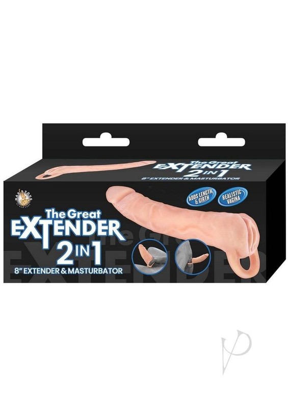The Great Extender 2 In 1 Extender and Masturbator 8in – Vanilla