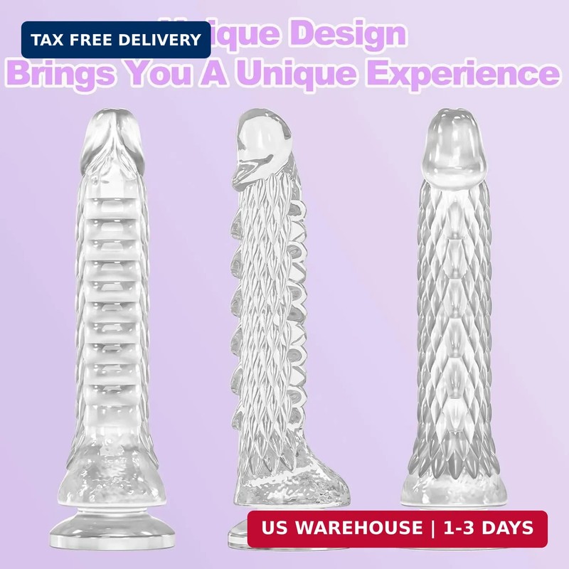 6.3 inch Clear Dragon Dildo with Strong Suction Cup for Hands-Free Play,Realisti gallery