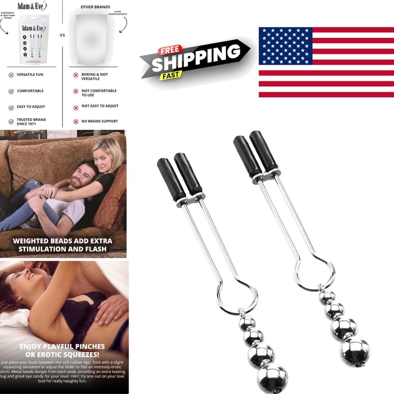 Adjustable Nipple Clamps with Soft Rubber Tips for Comfortable Stimulation