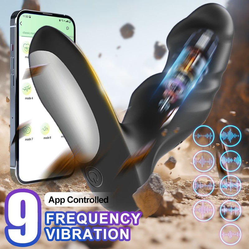 Vibrators Anal Butt Plug with 9 Vibration Modes App Remote Control Sex Toys Men