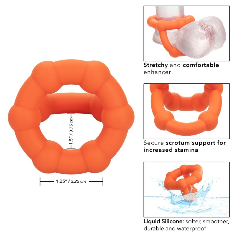 CalExotics Alpha Liquid Silicone All Star Cock Ring Orange gallery