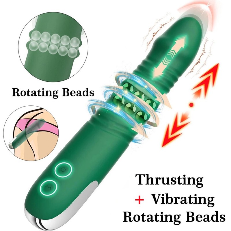 Long Thrusting Dildo Clit Vibrator G-Spot Beaded Massager Big Sex Toys For Women