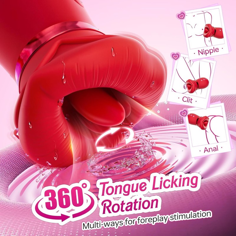 Sucking Vibrator G Spot Dildo Massager Tongue Oral Clit Licking Sex Toys Women gallery