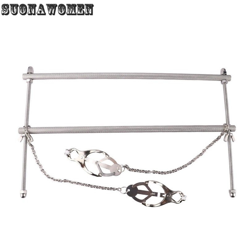 Bondage Women Breast Clamps Clips Squeeze Rack Compactor Torture Device SM Toys gallery
