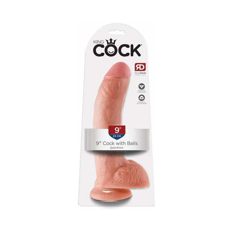 Pipedream King Cock 9in Cock w/ Balls Beige