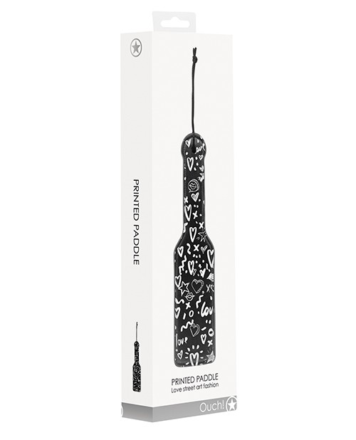 Shots Ouch Love Street Art Fashion Printed Paddle – Black