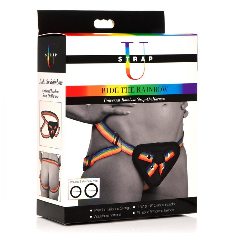 Strap U Ultimately Pleasurable Ride The Rainbow Universal Strap On Harness, New