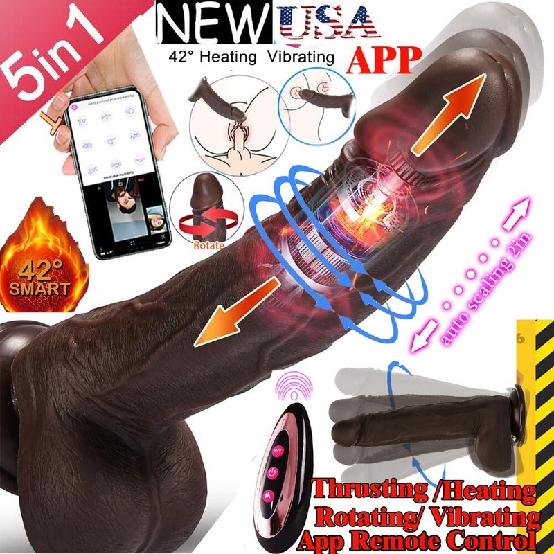 9" Realistic Dildo Suction Cup G Spot Thrusting Heating Vibrator Sex Toy Women gallery