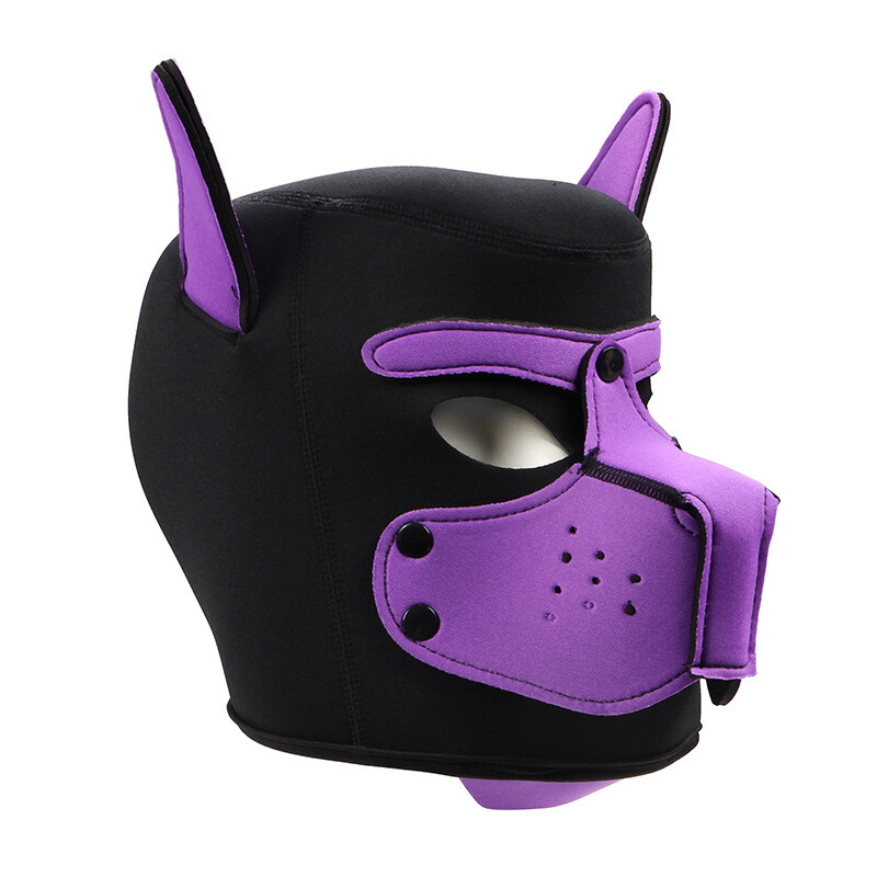 PU Full Head Mask Dog Role Play Restraints Hood Puppy Cosplay Headgear BDSM Toys gallery