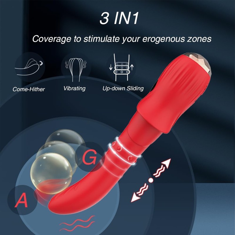 Thrusting Dildo, LED Display G Spot Vibrator with 9 Vibrating, ComeHither and... gallery