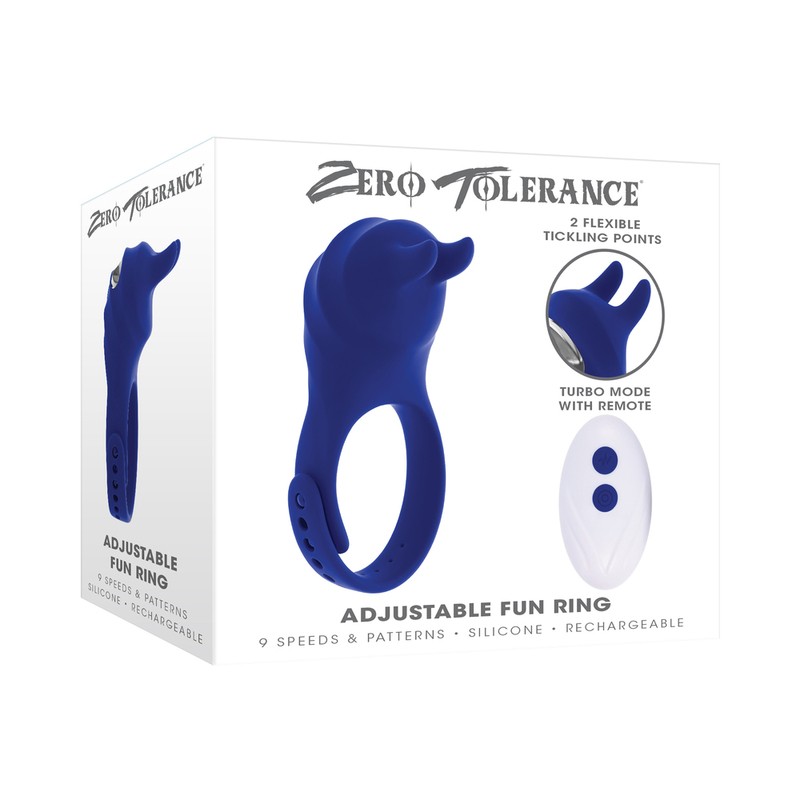 Zero Tolerance Adjustable Fun Ring Rechargeable Vibrating C-Ring with Remote Sil