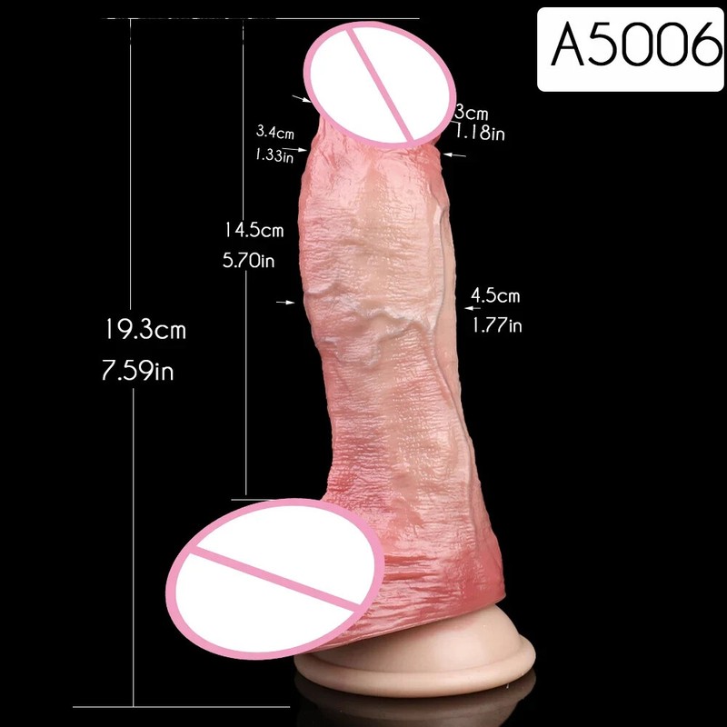 Silicone Large Penis Dildo With Sucker Soft Lifelike Two Layer Butt Plug Sex Toy gallery
